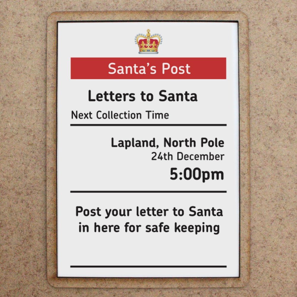 Santa Post Box Printed Sign